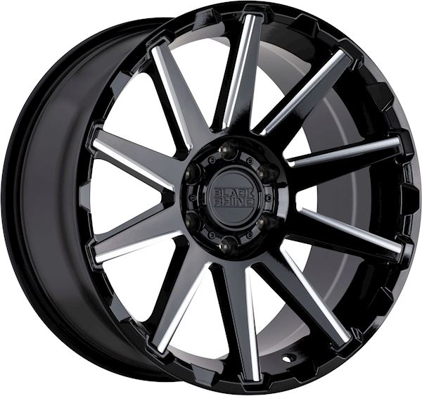 Black Rhino Typhoon Gloss Black W/Milled Spoke - Image 1